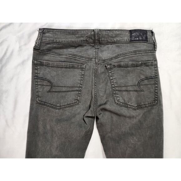 Sz 2 American Eagle Jeans Gray/Green AEO Sateen Jegging Womens Size Two - Picture 9 of 10